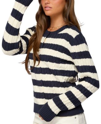 Mildred Striped Cable Knit Cardigan