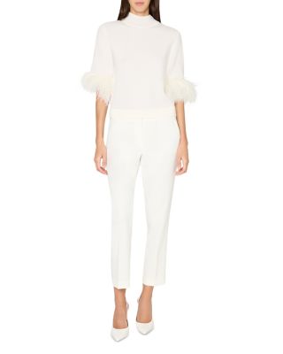 Feather Cuff Short Sleeve Sweater