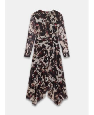  Women's Abstract Printed Midi Dress