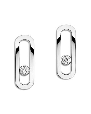 18K Gold Move Uno Diamond Oval Drop Earrings