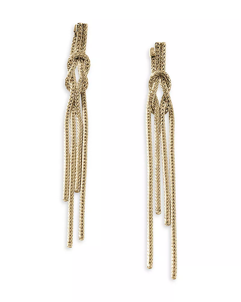 John Hardy 14K Yellow Gold Love Knot Chain Drop Earrings