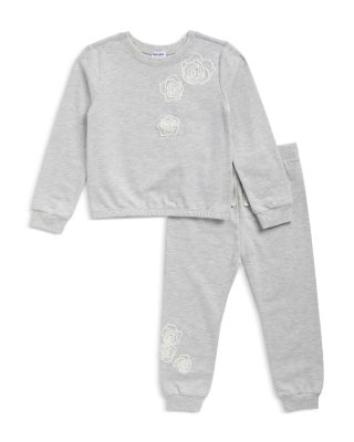 Girls' Rose Embroidered Toss Sweatshirt & Pants Set - Little Kid  