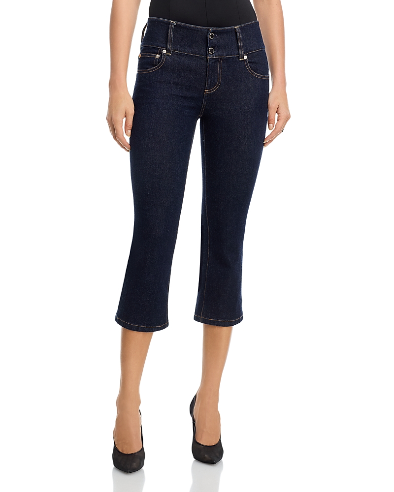Alice and Olivia Kai Low Rise Capri Jeans in Dark Rinse