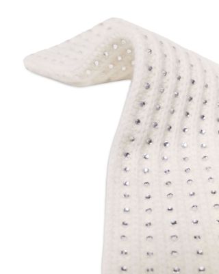 Rhinestone Embellished Wool Fingerless Mittens