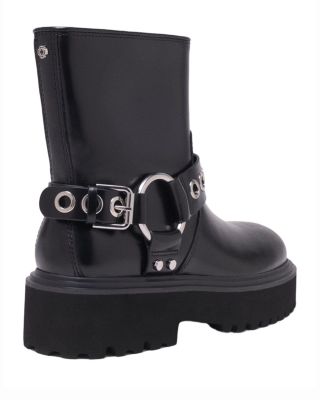 Women's Leather Biker Boots