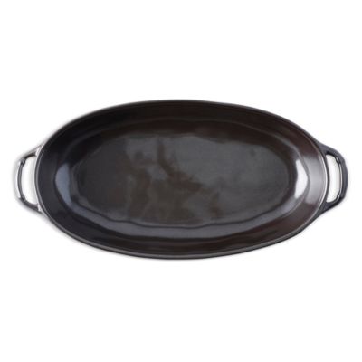 Pewter Stoneware 15.5" Shallow Baker