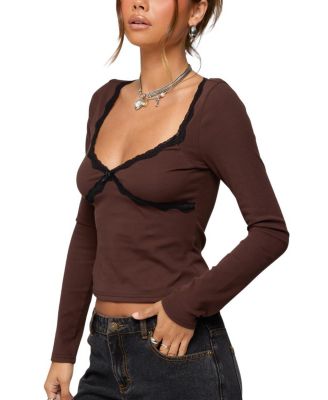 Porta Contrast Lacey Top