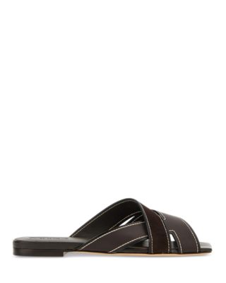 Women's Leather & Suede Slide Sandals