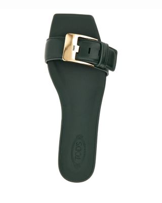Women's Leather Slide Sandals