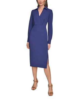 Side Gathered Midi Dress