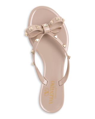 Women's Rockstud Bow Thong Sandals