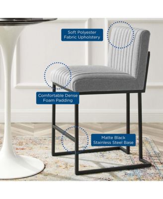 Indulge Channel Tufted Fabric Counter Stool