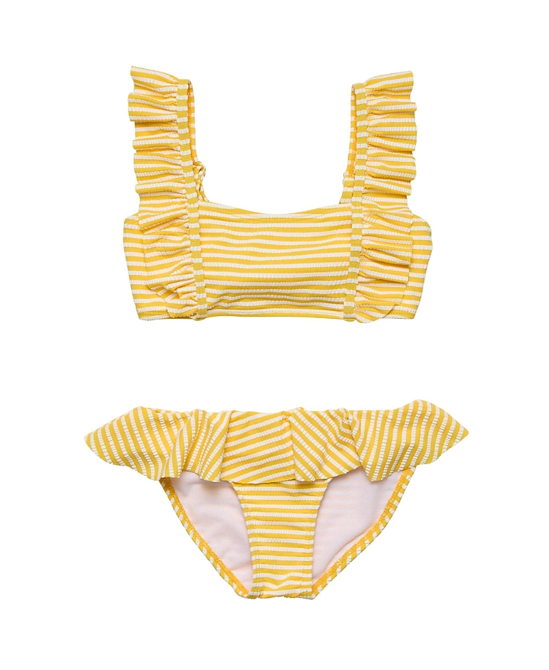 Snapper Rock Girls' Sunshine Stripe Frilled Bikini - Little Kid, Big Kid