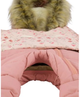 Girls' One-Piece Snug Snowsuit Designed for Car Seat Mini Flowers - Baby, Little Kid