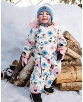 Girls' One-Piece Play Snowsuit Designed for Car Seat Flower - Baby, Little Kid