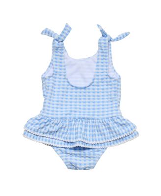 Girls' Seaside Gingham Skirt Swimsuit - Little Kid