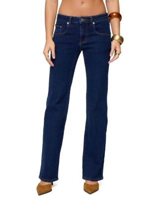  Jemima Low Rise Straight Leg Jeans in Dark Blue Washed