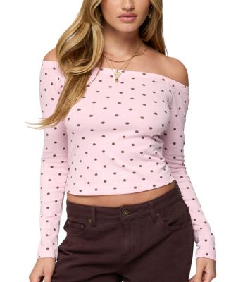 Leandra Off Shoulder Polka Dot Top