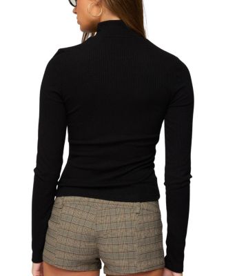 Saskia Fitted Ribbed Turtle Neck Top