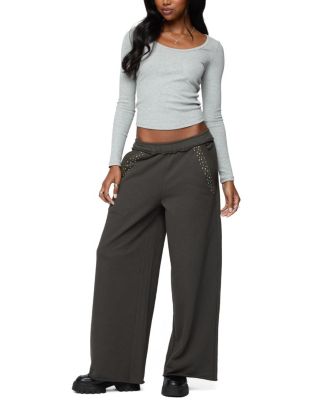  Wrenn Studded Wide Leg Sweatpants