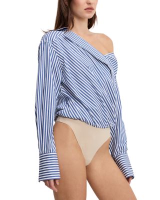 Off Shoulder Poplin Bodysuit