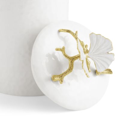 Butterfly Ginkgo Porcelain Canister, Medium