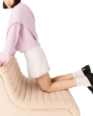 Pearl Trim Tweed Skirt