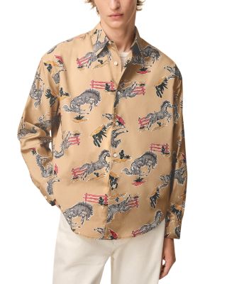Boxy Shirt With Horse Print 