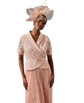 Lace 2-In-1 Jacket Pleated Midi Dress