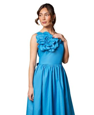 One Shoulder Corsage Midi Dress