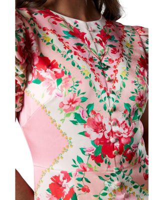 Lisa Printed Ruffle Hem Midi Dress