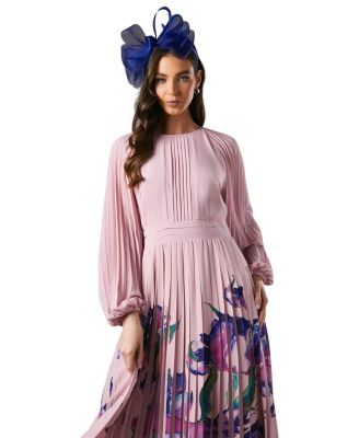 Placement Print Pleat Dress