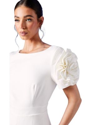 3D Flower Shoulder Bridal Jumpsuit