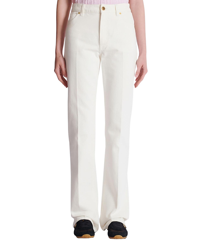 Balmain Straight-Leg Denim Jeans in White