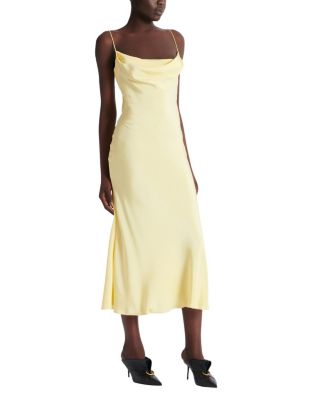 Long Strappy Dress in Silk Satin