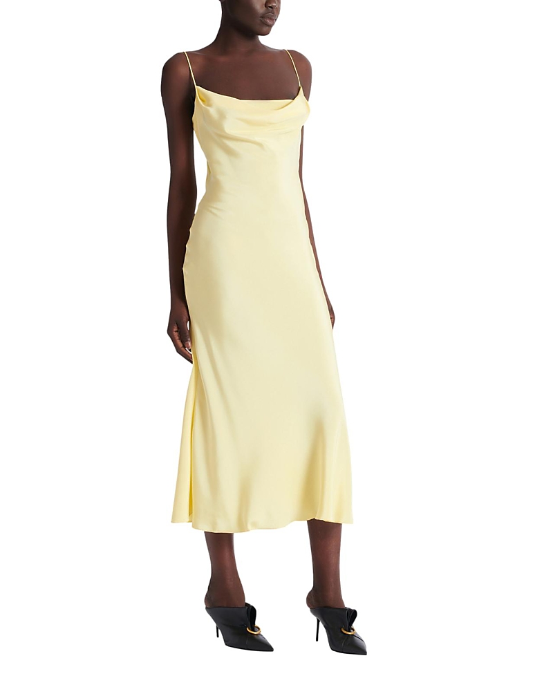 Balmain Long Strappy Dress in Silk Satin