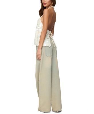 Ellorie Backless Sequin Halter Top