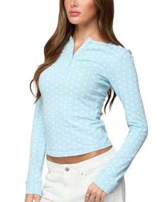 Keana Polka Dot Henley Top