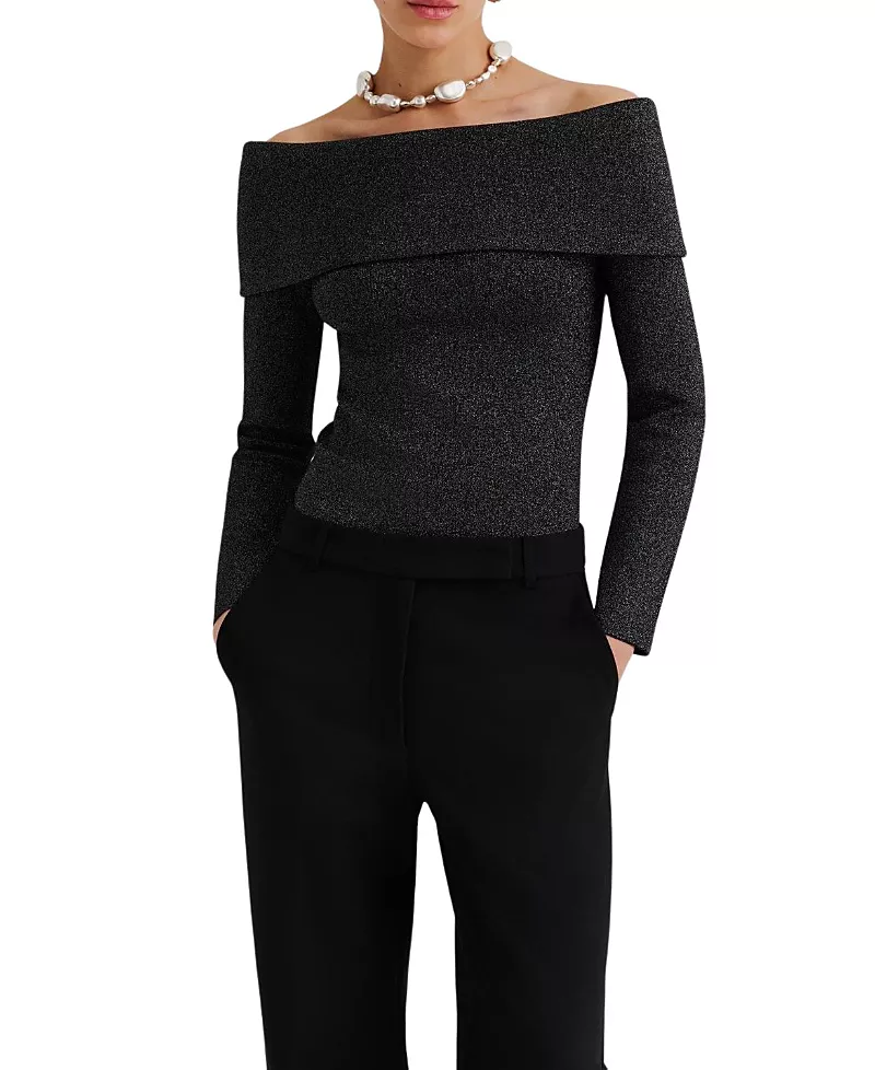 Malina Cirella Knitted Off Shoulder Top