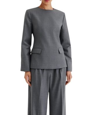 Malina Athina Tailored Long Sleeve Blouse