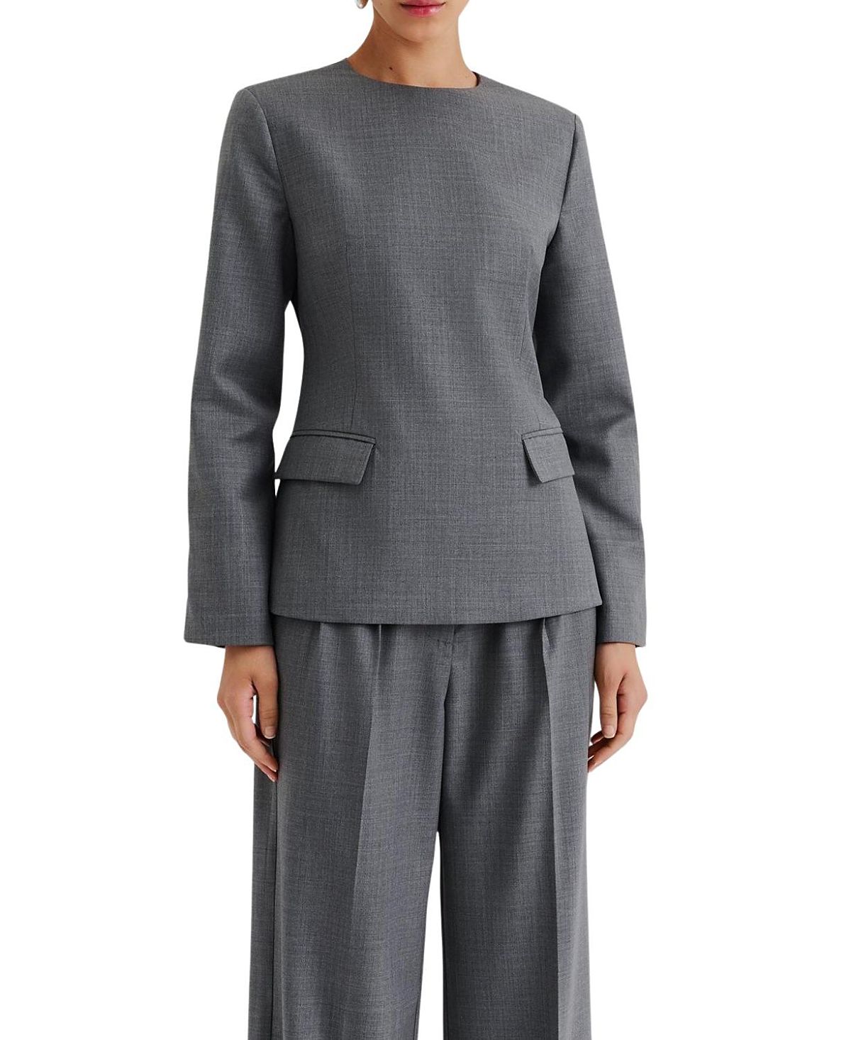 Malina Athina Tailored Long Sleeve Blouse