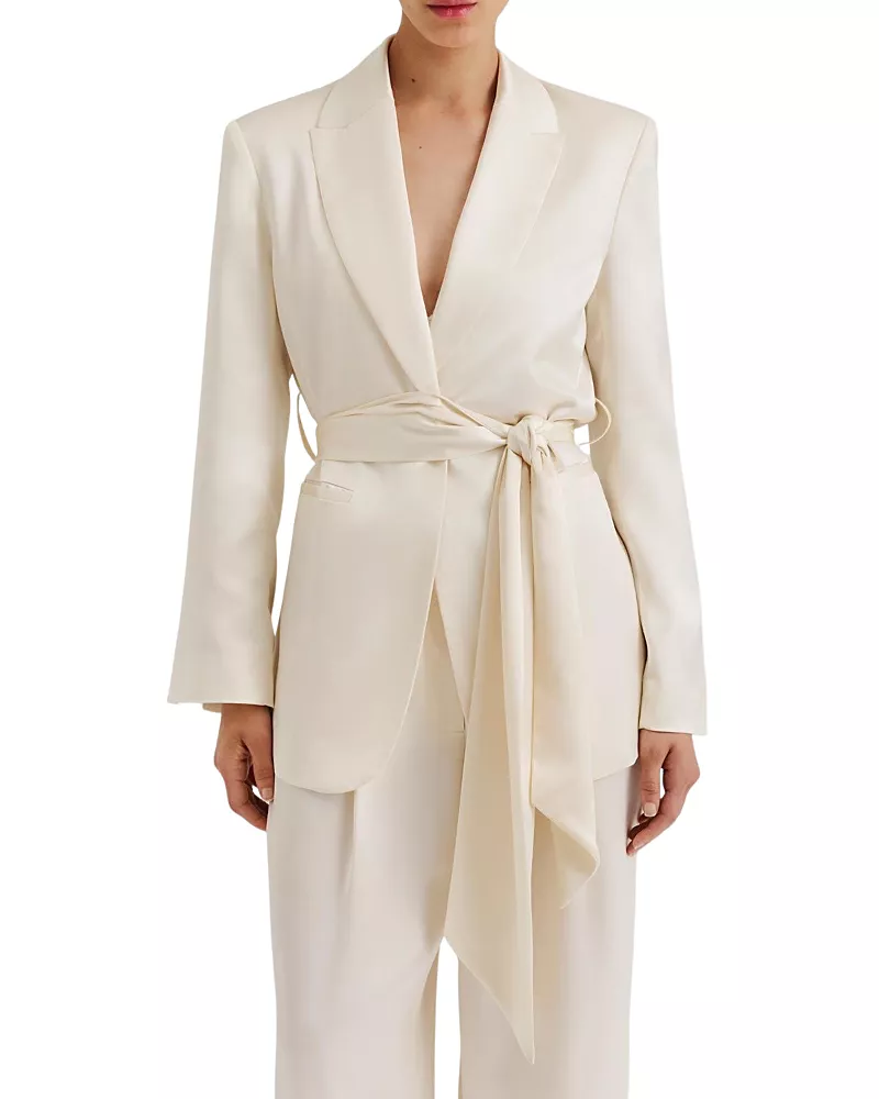 Malina Liv Satin Wrap Blazer