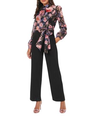 Blouson Sleeve Pintuck Wide Leg Jumpsuit