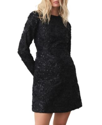  Women's Sequin Applique Mini Dress