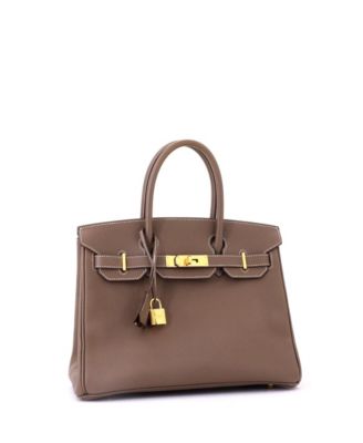 Birkin 30 Handbag Grey Epsom with Gold Hardware