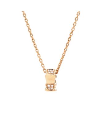  Serpenti Viper Pendant Necklace 18K Rose Gold with Diamonds, 19 - 19.75"