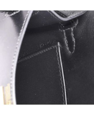 Kelly 20 Handbag Black Tadelakt with Gold Hardware