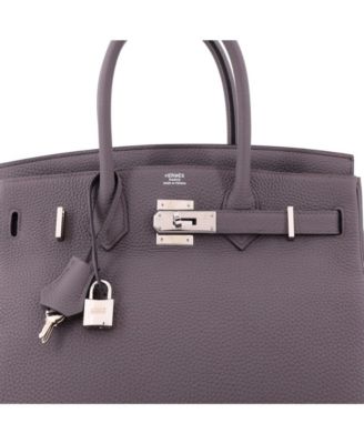 Birkin 30 Handbag Grey Togo with Palladium Hardware