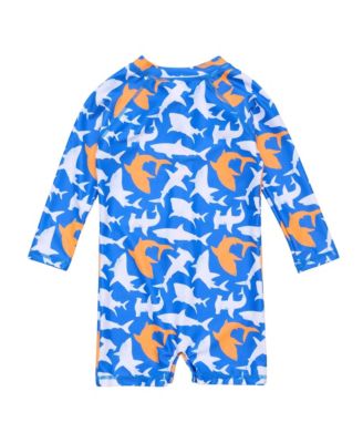 Boys' Shark Squad Long Sleeves Sunsuit - Baby