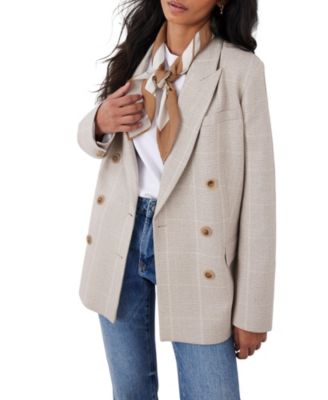 Women's Checked Double Breasted Blazer